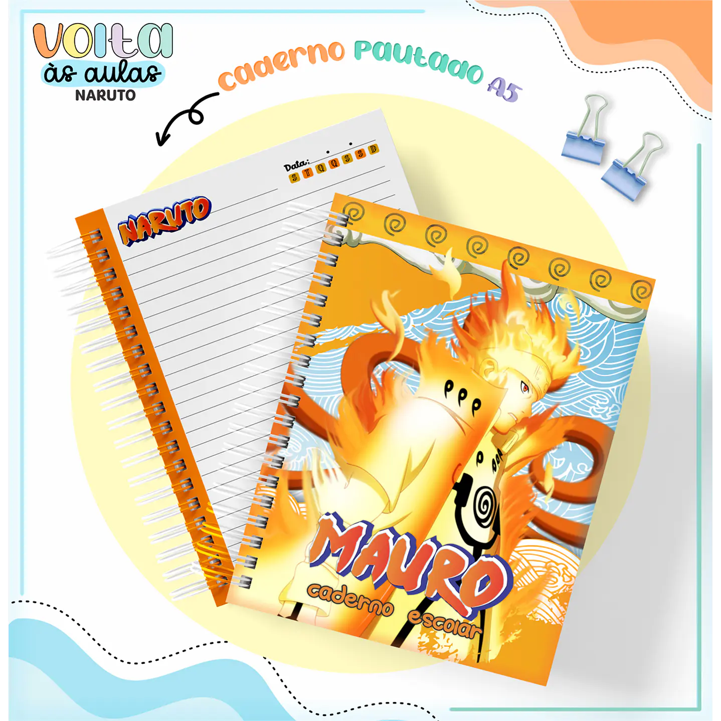 Kit Digital Encadernação Naruto - Volta às Aulas  12