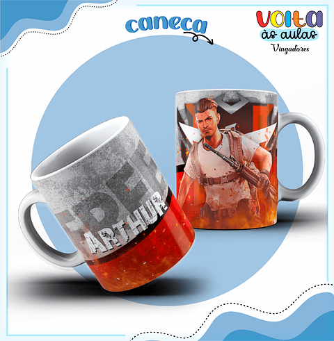 Kit Digital Etiqueta Escolar Free Fire - Volta às Aulas