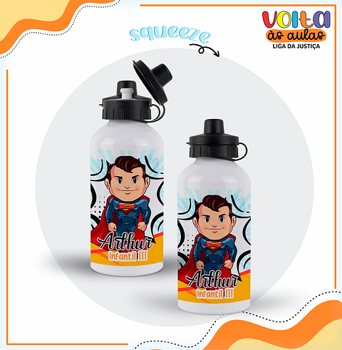 Kit Digital Etiqueta Escolar Liga da Justiça - Volta às Aulas