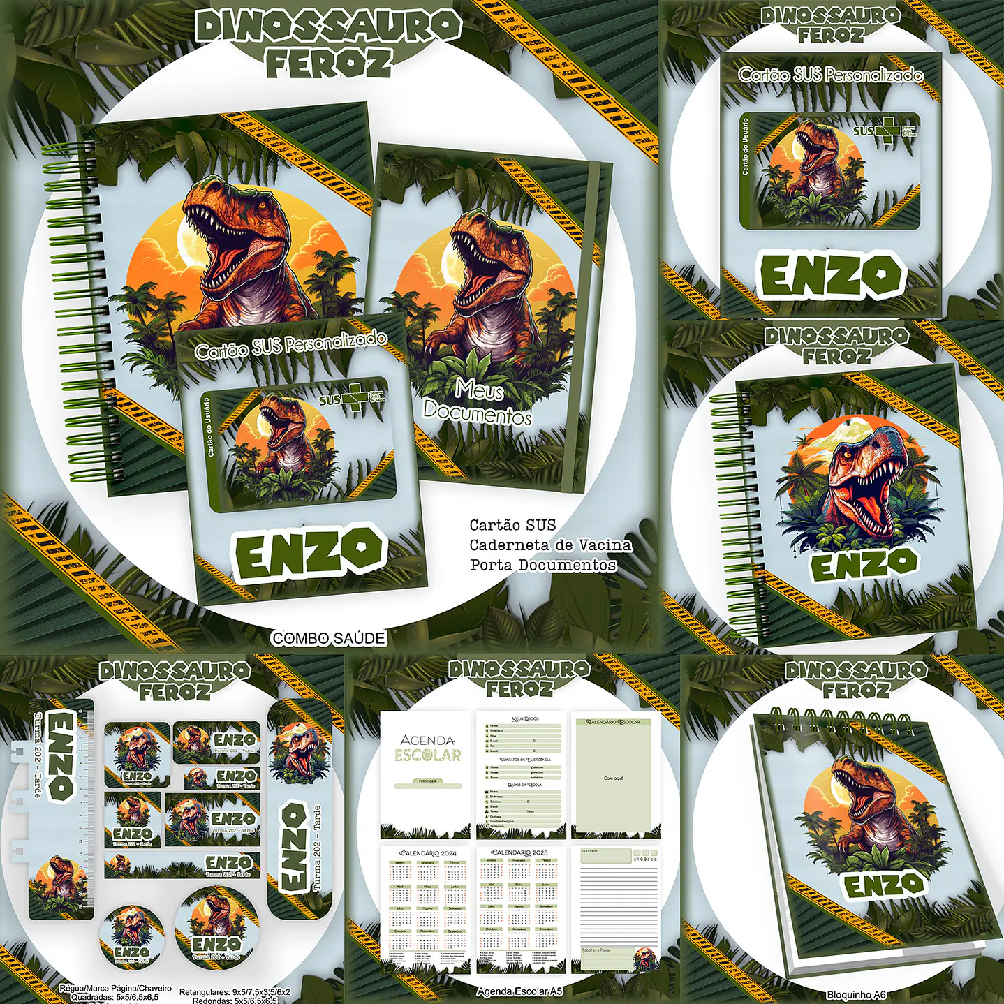 Kit Digital Encadernação Dinossauro 1