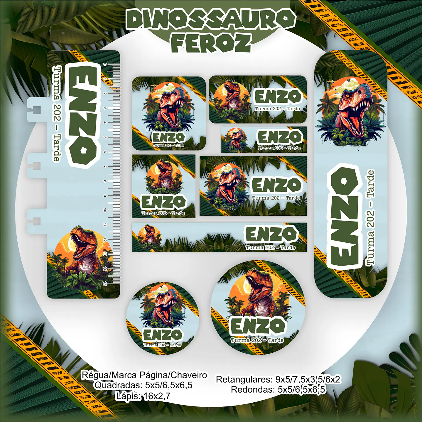 Kit Digital Encadernação Dinossauro 2