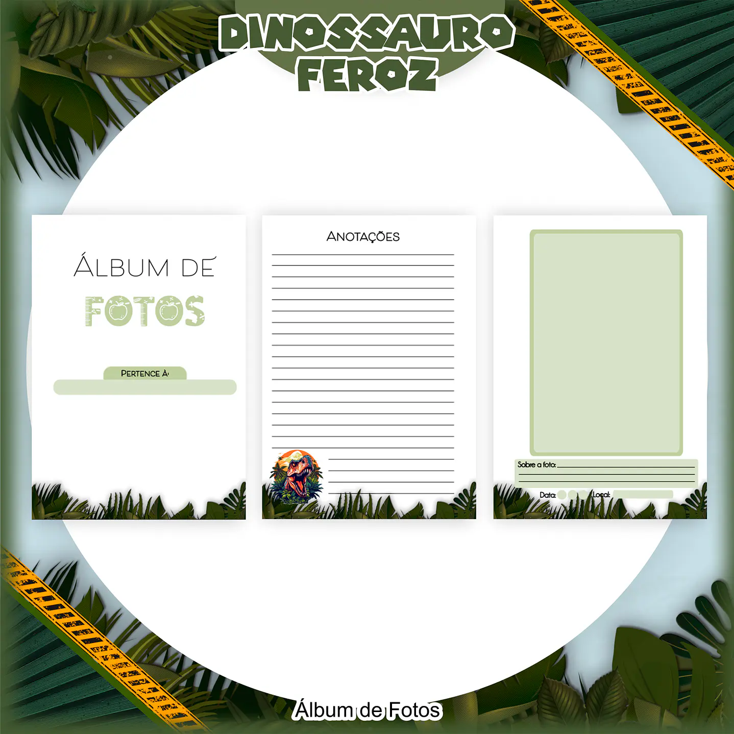 Kit Digital Encadernação Dinossauro 5