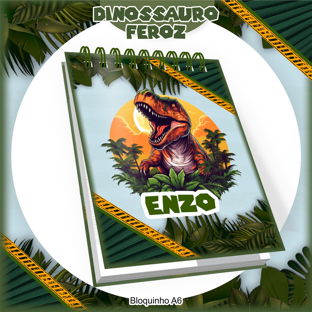 Kit Digital Encadernação Dinossauro