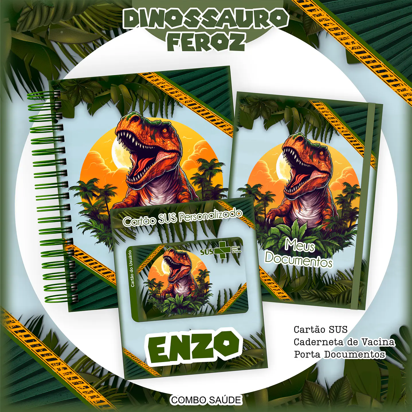 Kit Digital Encadernação Dinossauro 12