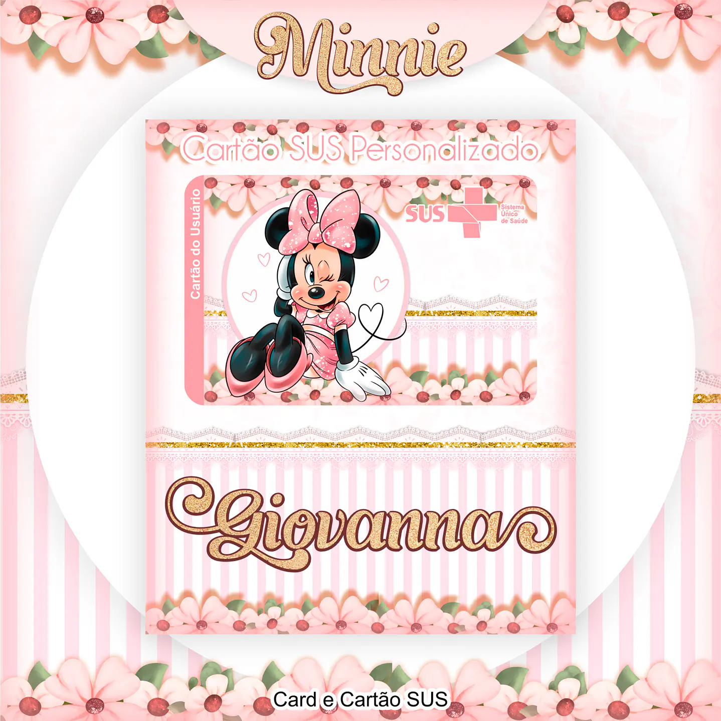 Kit Digital Encadernação com Etiqueta Minnie Rosa - Volta âs Aulas 12