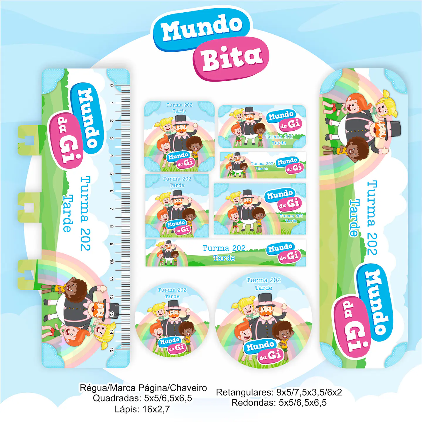 Kit Digital Encadernação e Etiqueta Escolar Mundo Bita  2