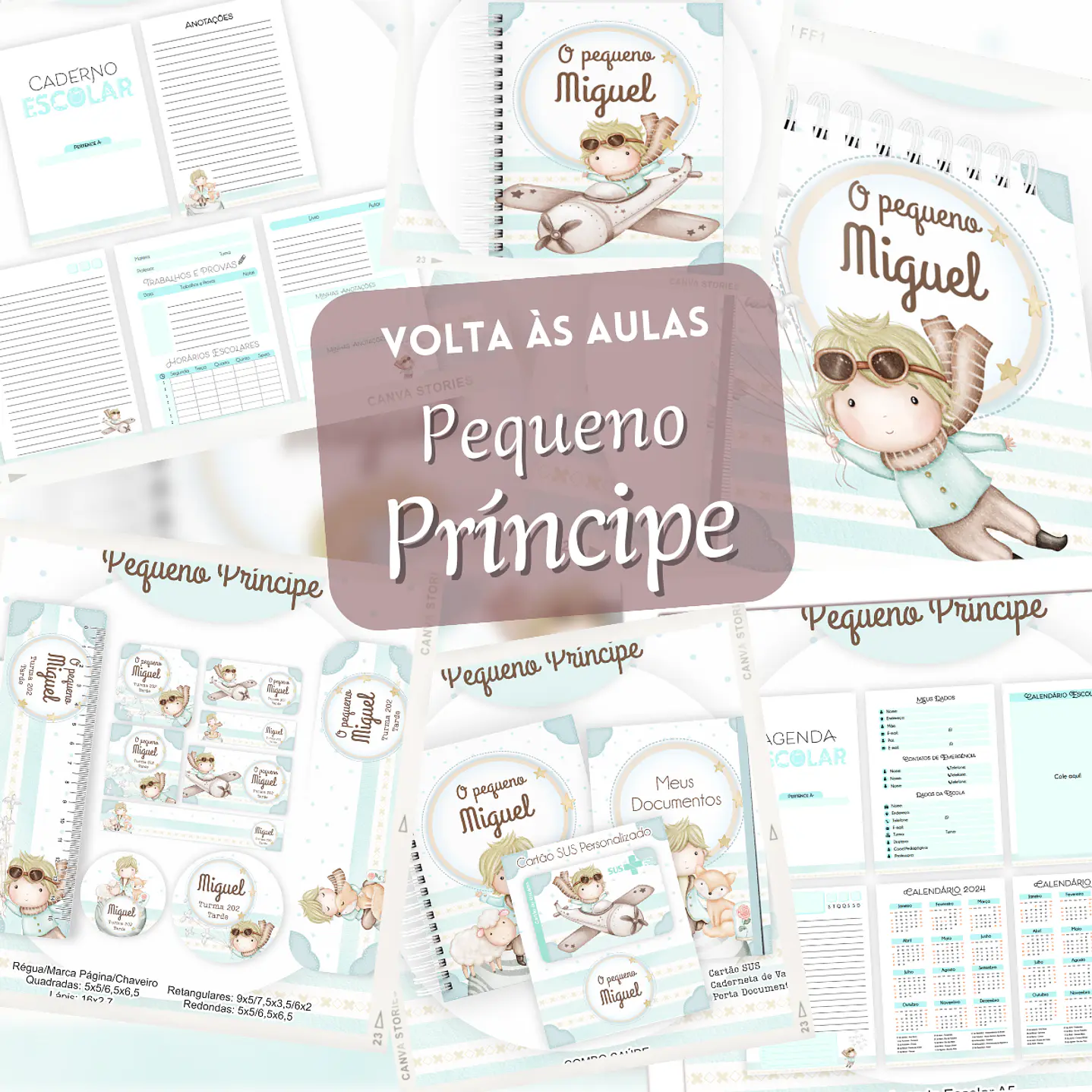 Kit Digital Encadernação e Etiqueta Pequeno Príncipe - Volta às Aulas 1