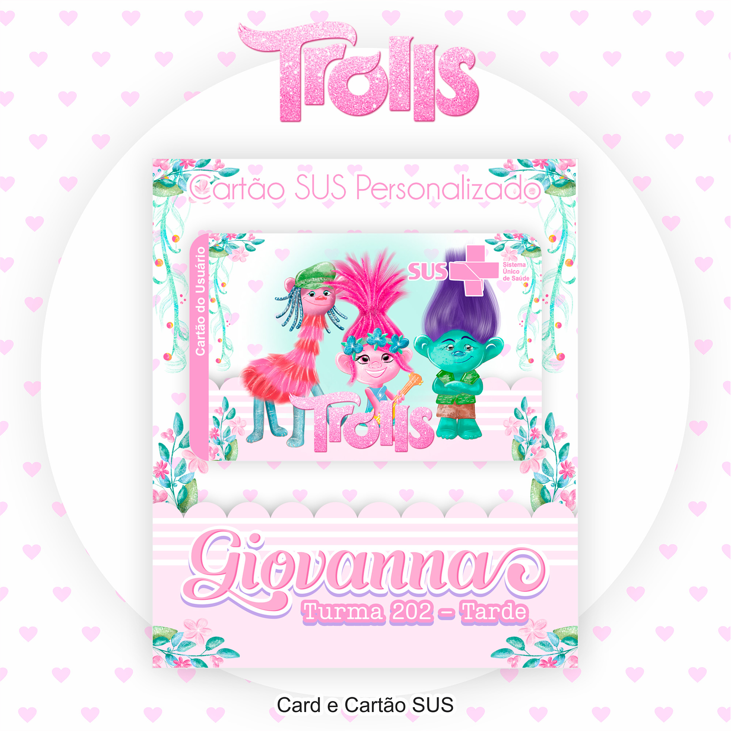 Kit Digital Encadernação e Etiqueta Escolar Trolls - Volta às Aulas 12