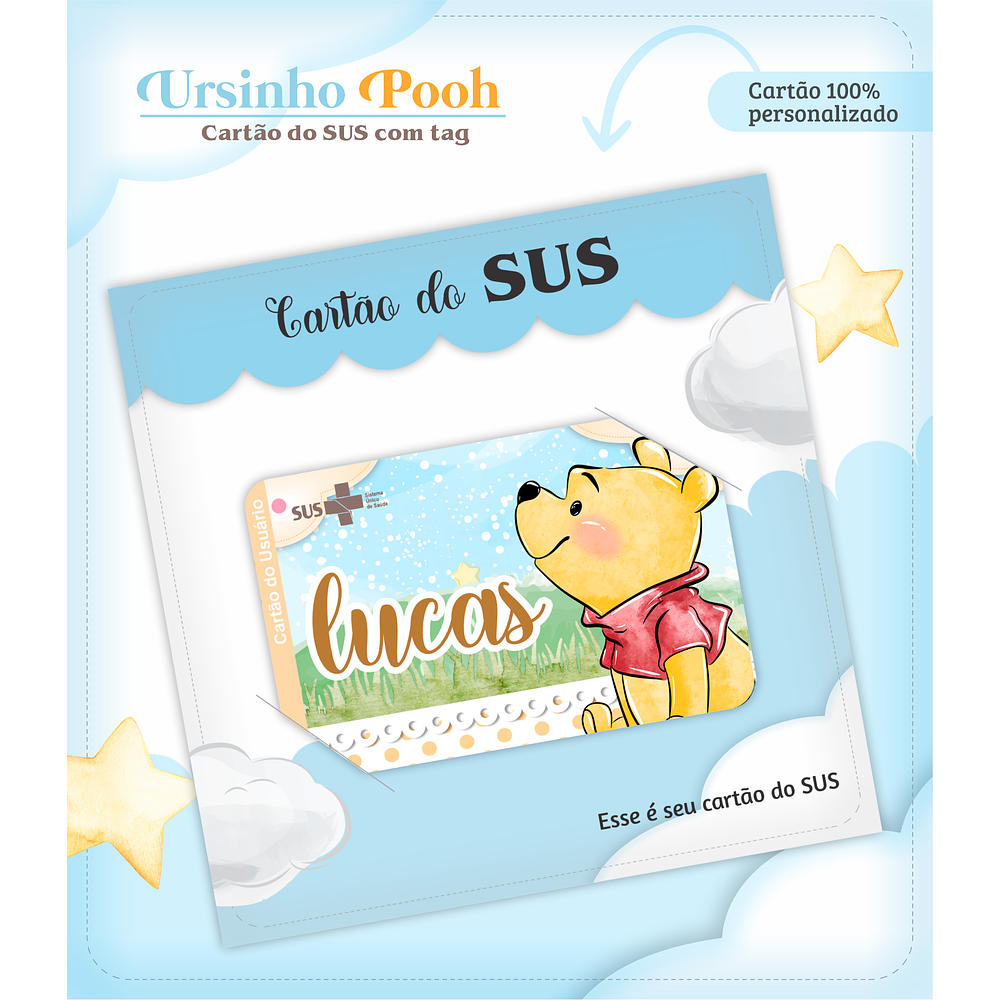 Kit Digital Caderneta de Vacina Ursinho Pooh