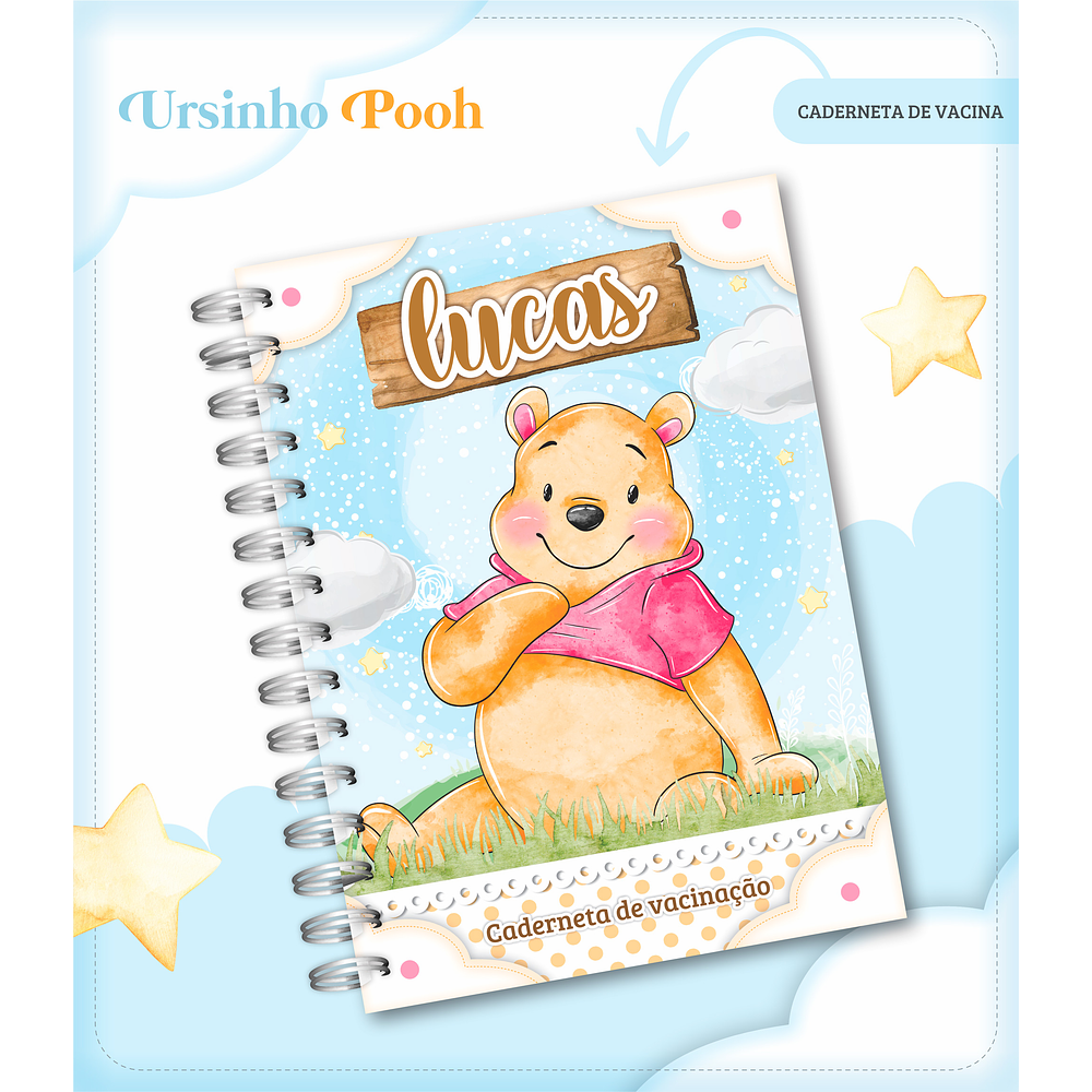 Kit Digital Caderneta de Vacina Ursinho Pooh