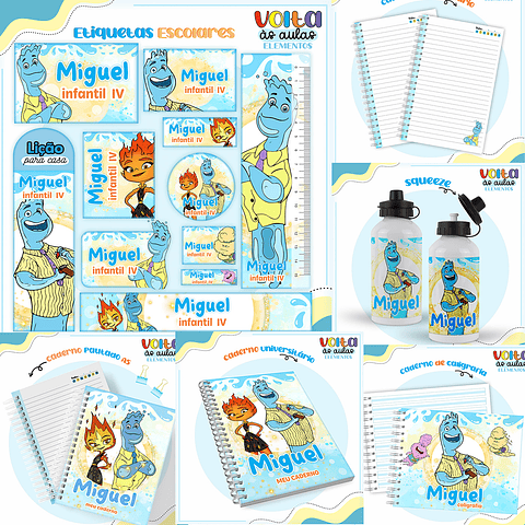 Kit Digital Encadernação Elementos - Volta às Aulas