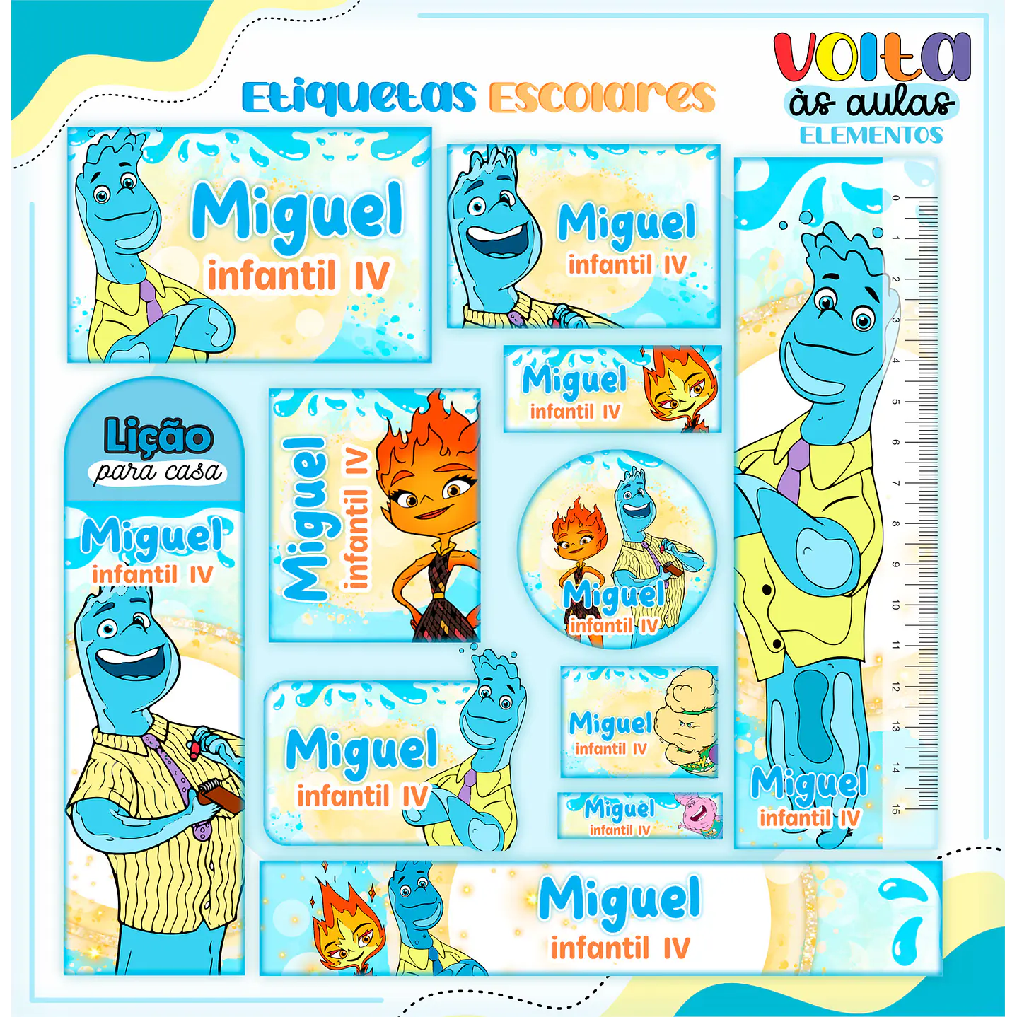 Kit Digital Encadernação Elementos - Volta às Aulas 2