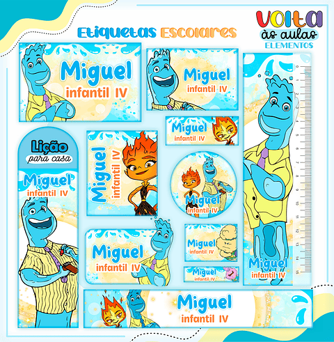 Kit Digital Encadernação Elementos - Volta às Aulas