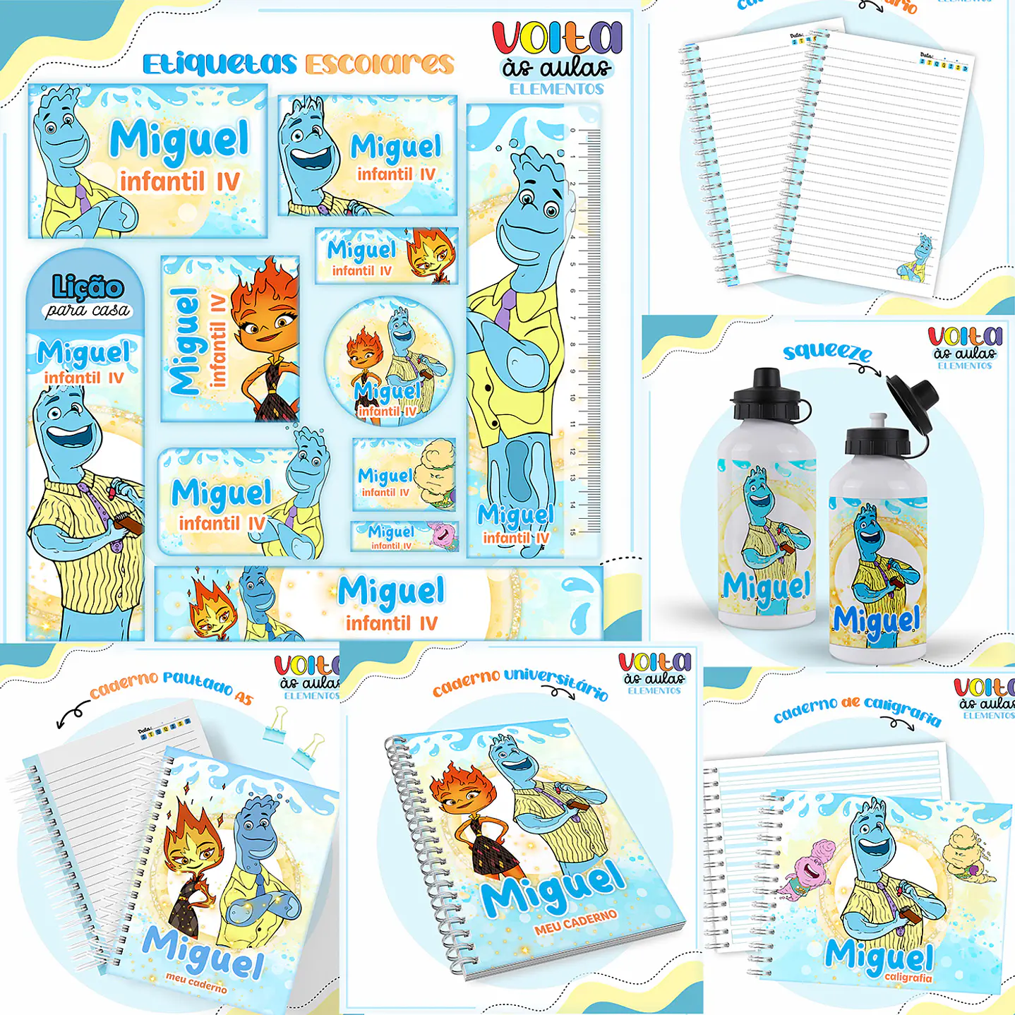 Kit Digital Encadernação Elementos - Volta às Aulas 3