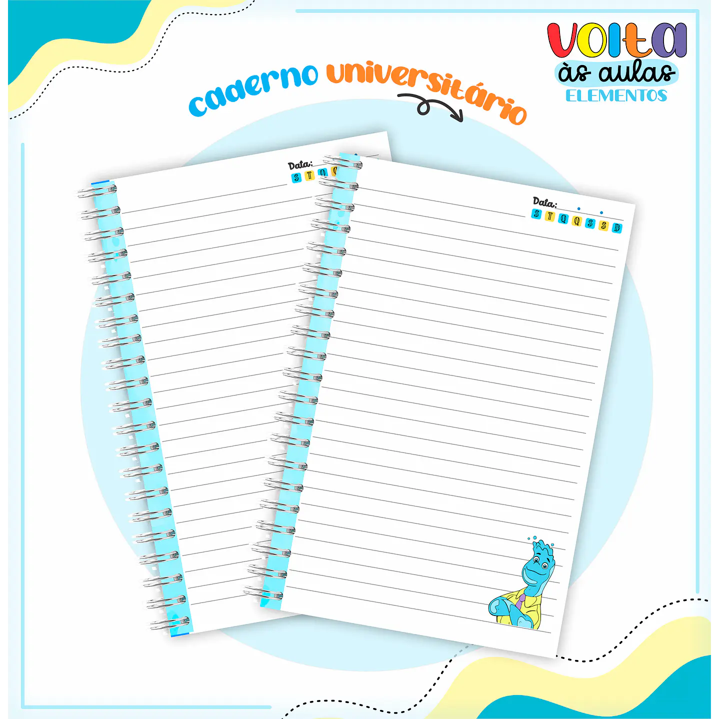 Kit Digital Encadernação Elementos - Volta às Aulas 6