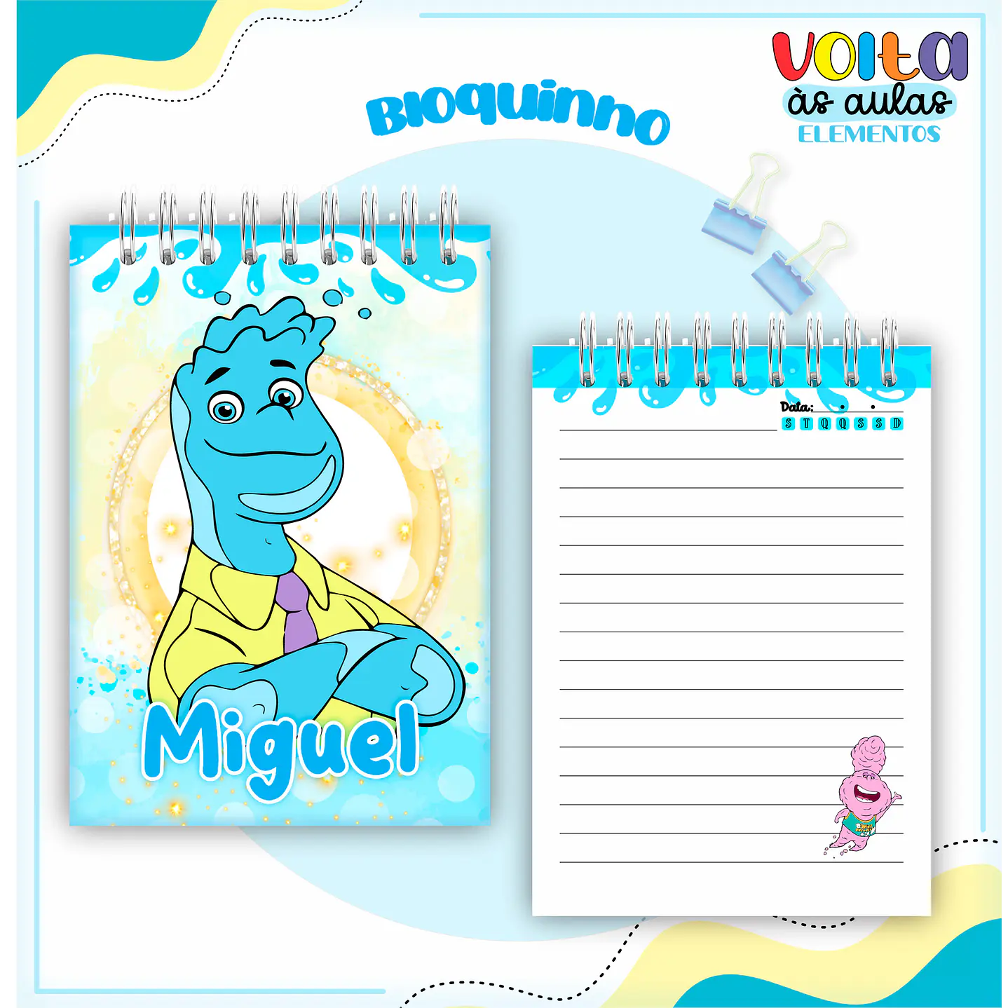 Kit Digital Encadernação Elementos - Volta às Aulas 8
