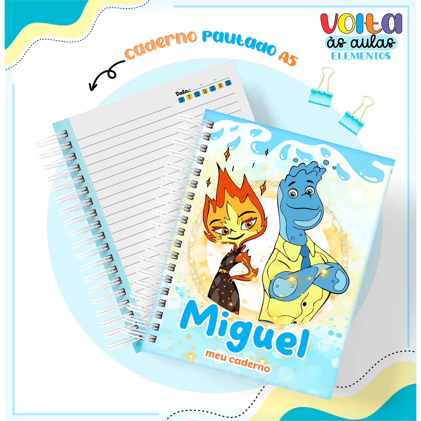 Kit Digital Encadernação Elementos - Volta às Aulas 12