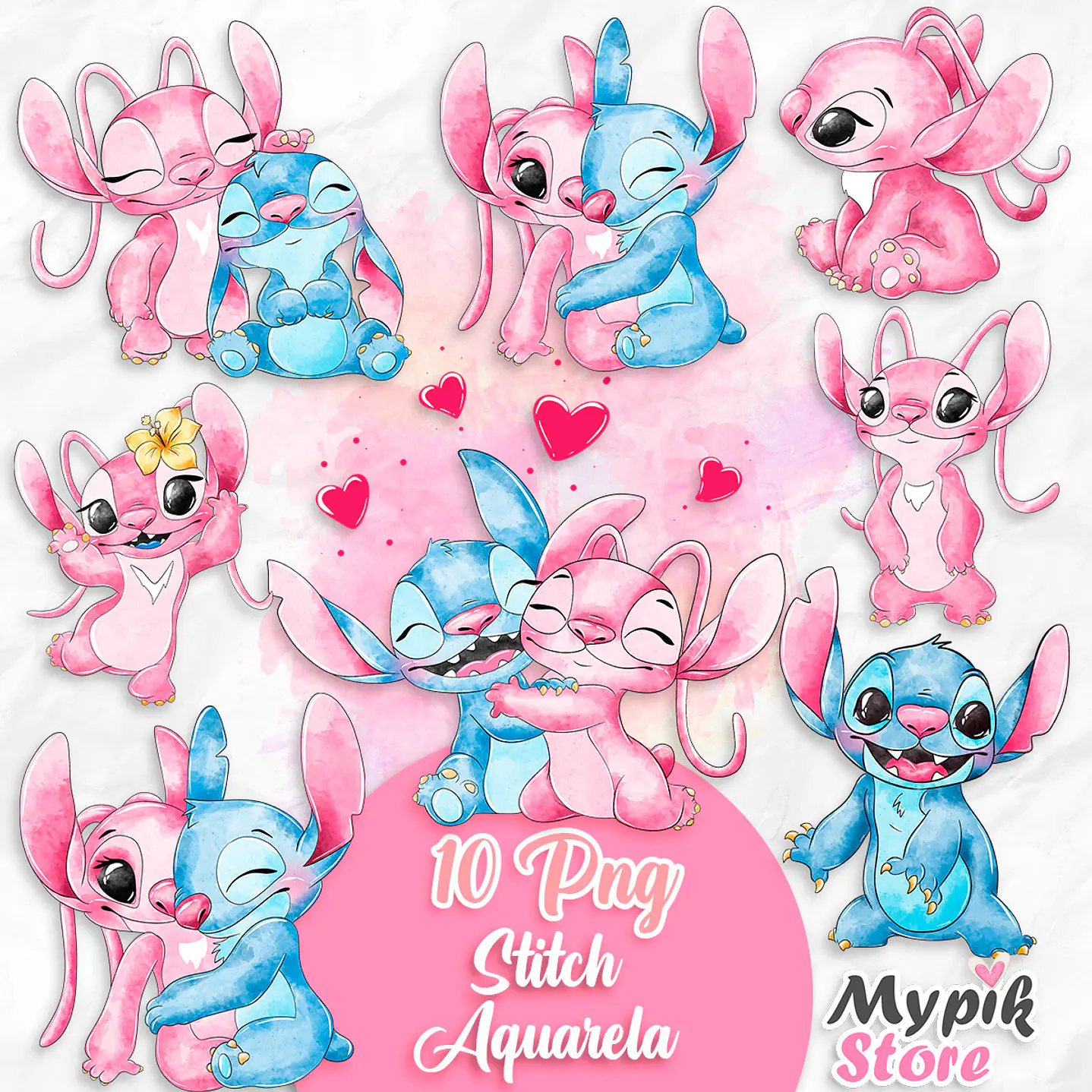Kit Digital Stitch e Angel Aquarela  1