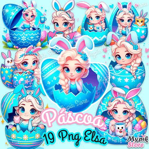 Kit Digital Frozen Elsa Páscoa