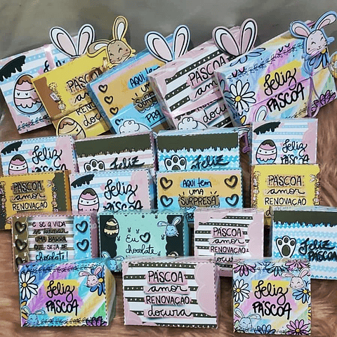 Kit Digital Caixas de 04,06 e 12 Doces Páscoa