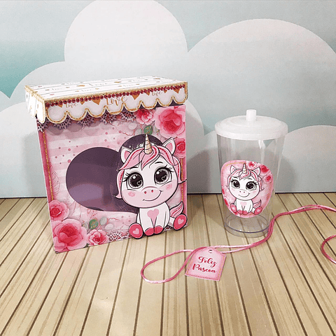 Arquivo de corte Caixa Ovo e Copo Twister Unicórnio - Páscoa