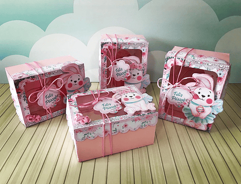 Arquivo de Corte Caixa Ovo Páscoa Rosa