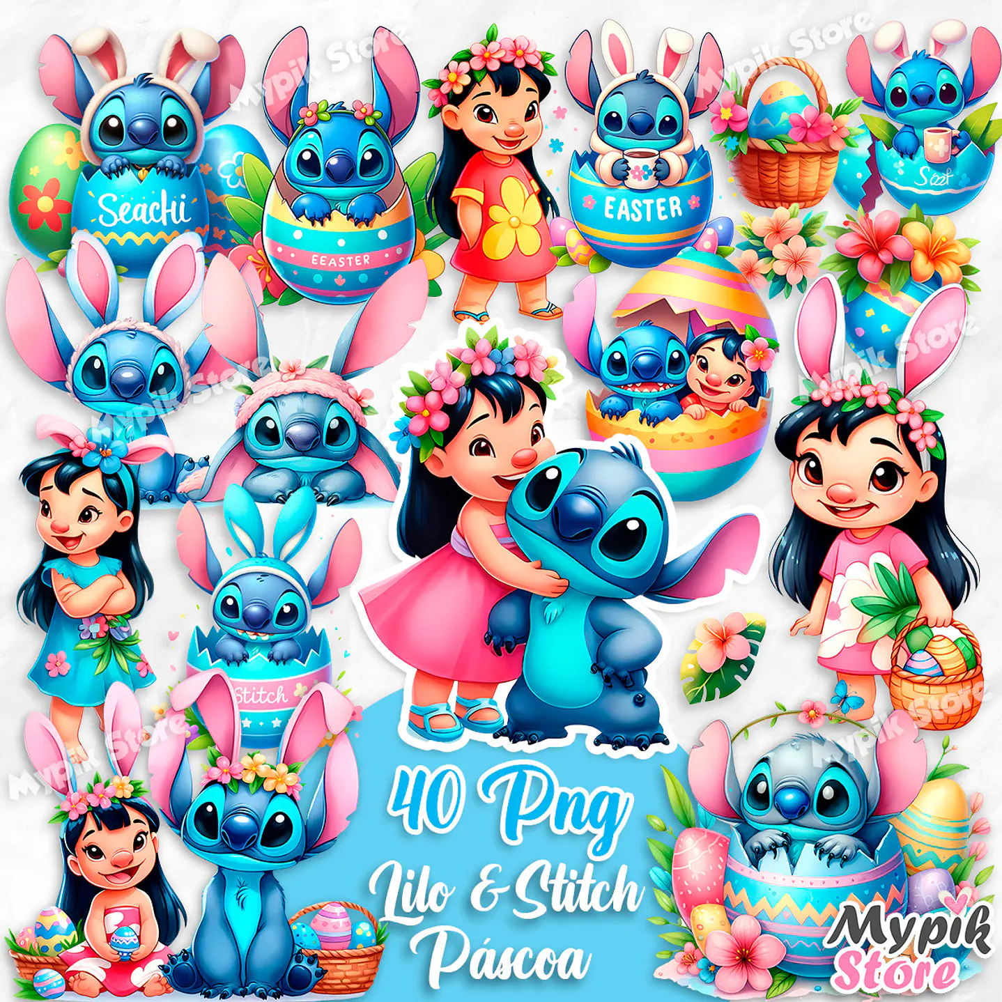Kit Digital Lilo e Stitch Páscoa 1