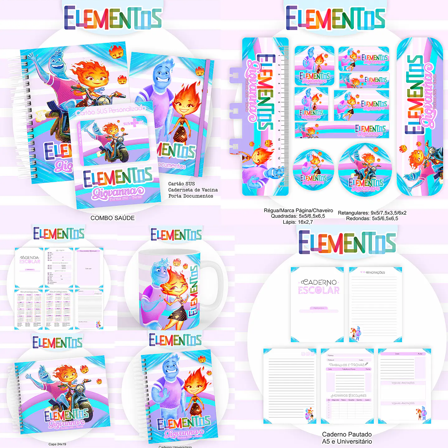 Kit Digital Encadernação Elementos - Volta às Aulas  1
