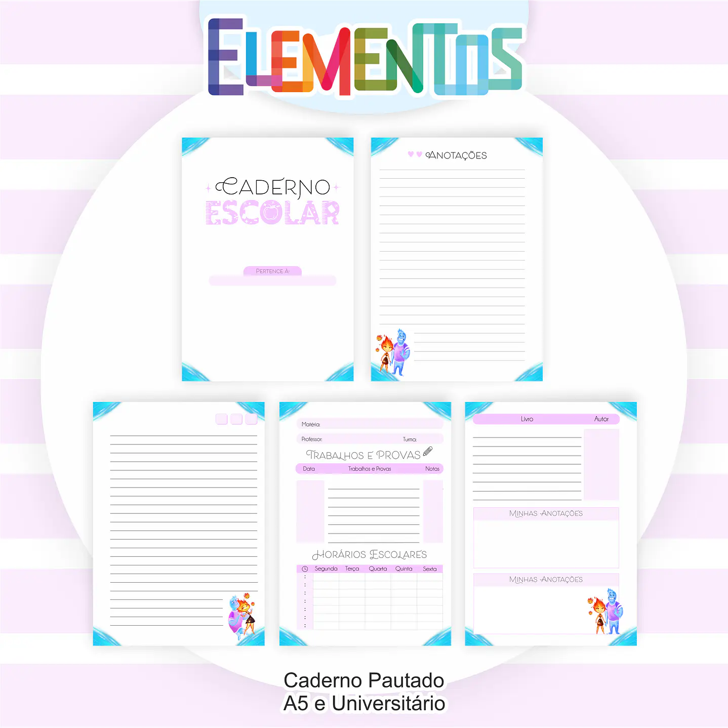 Kit Digital Encadernação Elementos - Volta às Aulas  11