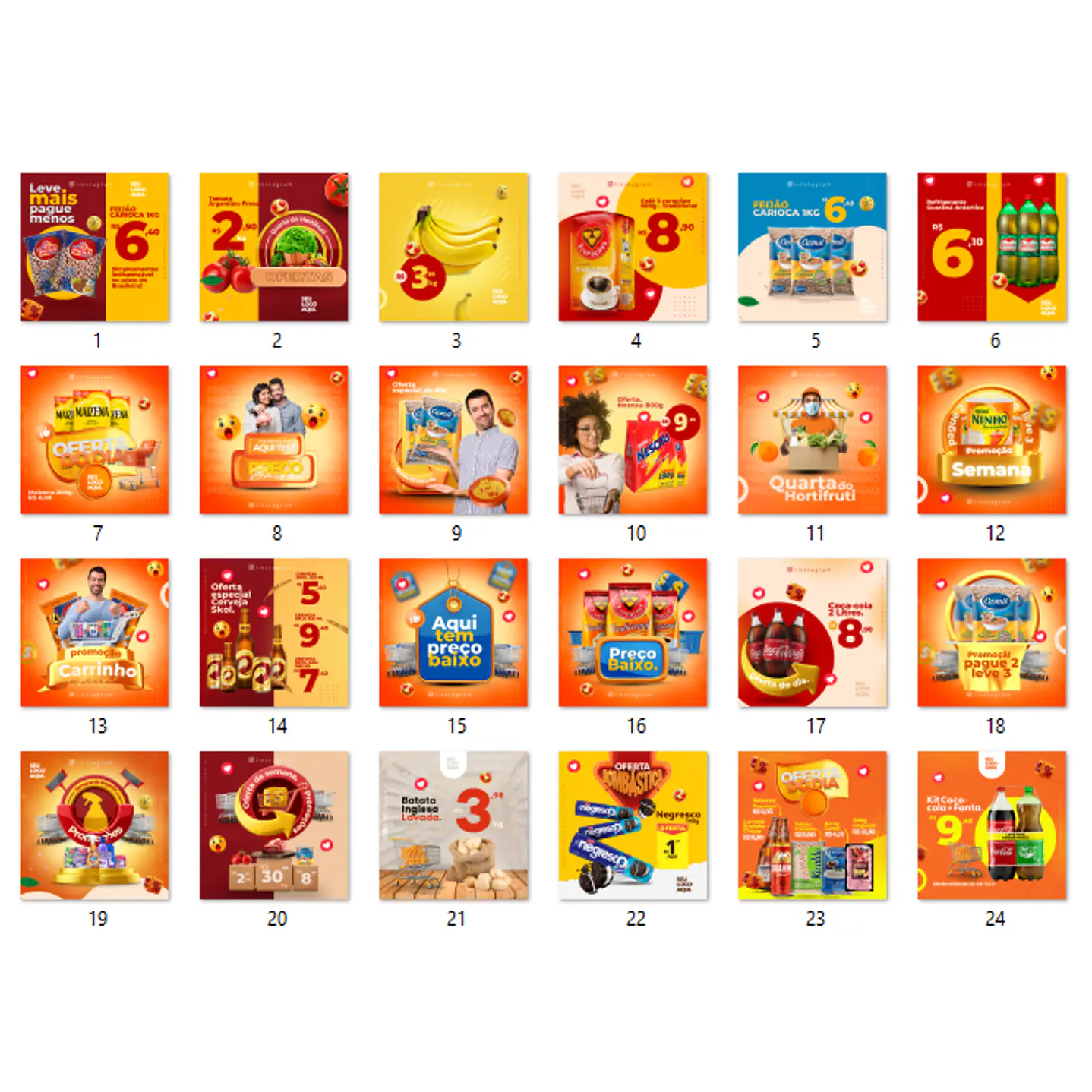 70 Modelos Editáveis Super Mercado Canva 3