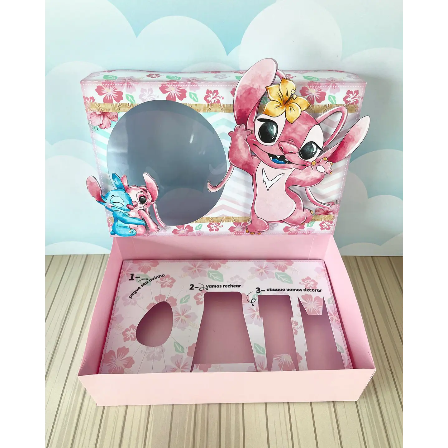 Arquivo de Corte Mini Confeiteiro Stitch e Angel - Páscoa 2