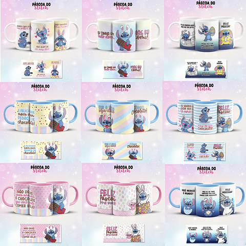 Artes Canecas Stitch Páscoa