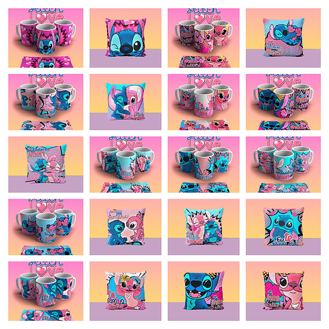 Kit Digital Artes Canecas Stitch Love
