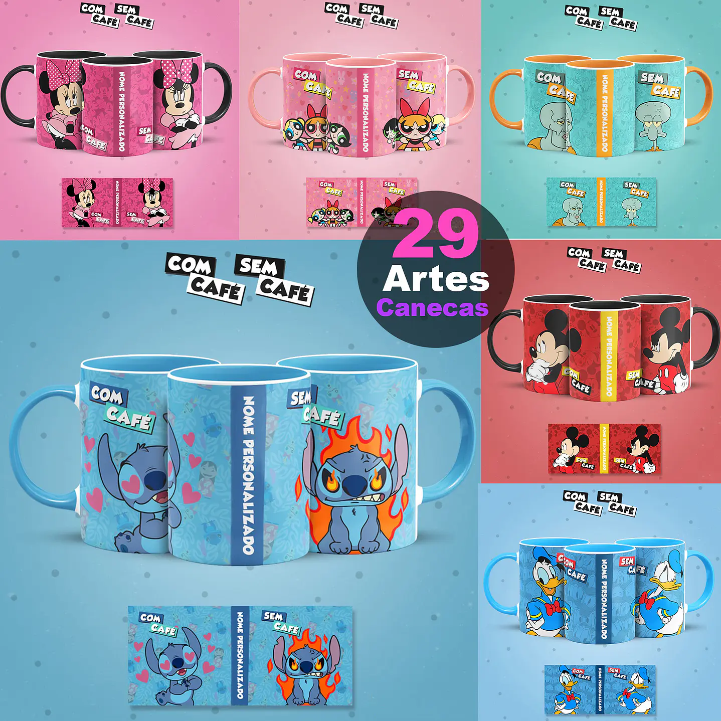 29 Artes Canecas prontas Com Café - Sem Café  1