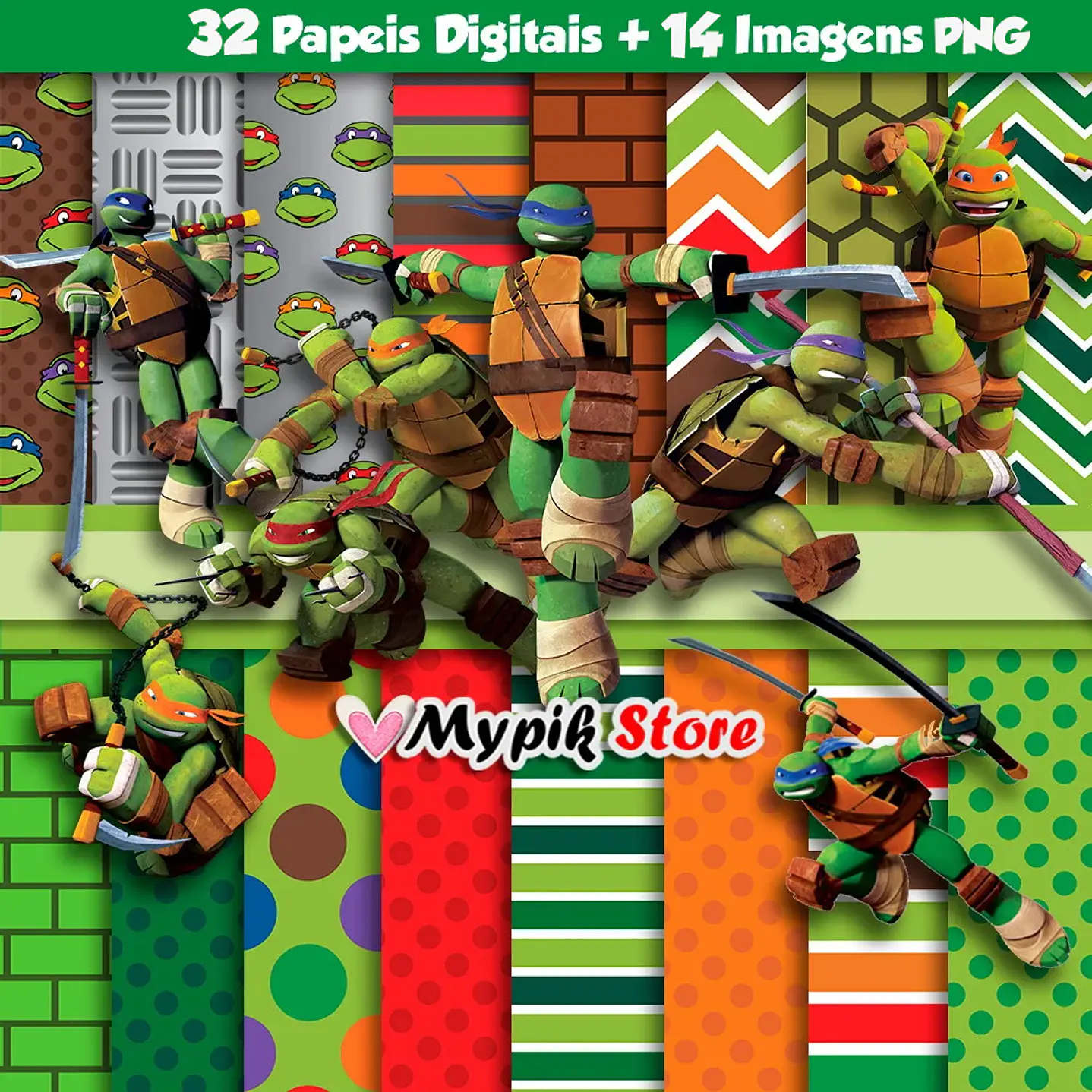 Kit Digital Tartarugas Mutantes Ninja 1