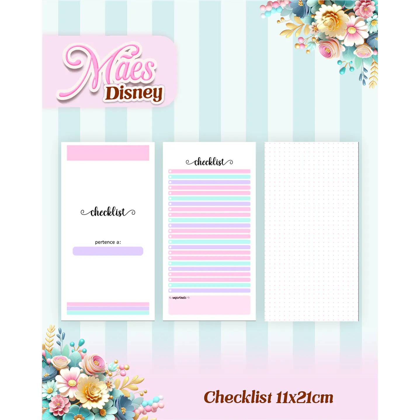 Kit Digital Encadernação Dia das Mães Princesas da Disney  PDF e PNG 7