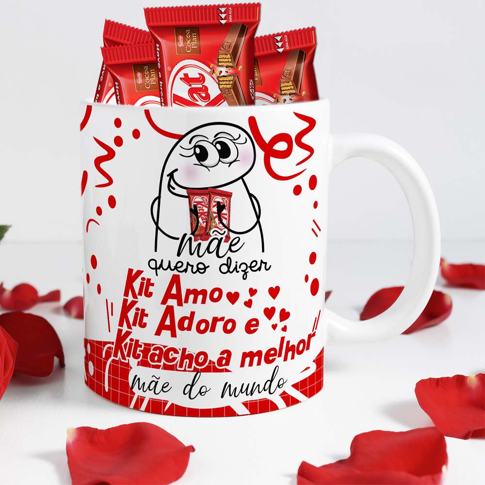 14 Artes Canecas Dia das Mães Flork chocolate PNG e CDR Editável