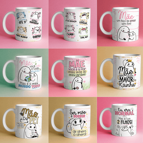 25 Artes Canecas Dia das Mães Flork mais 84 Elementos PNG