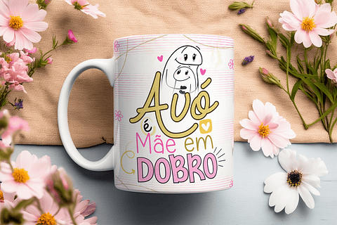 25 Artes Canecas Dia das Mães Flork mais 84 Elementos PNG