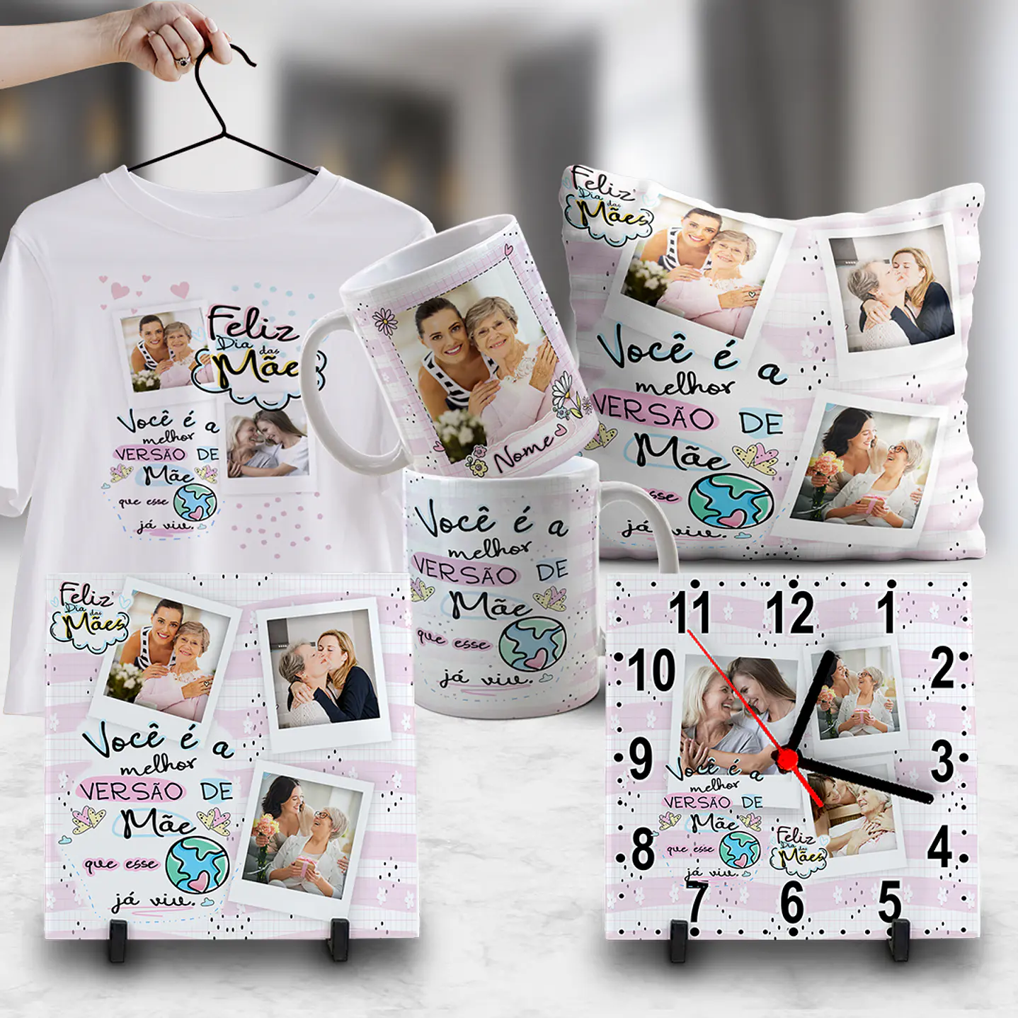 Pack Dia das Mães Artes Canecas, Camisetas, Almofadas, Relógio 2