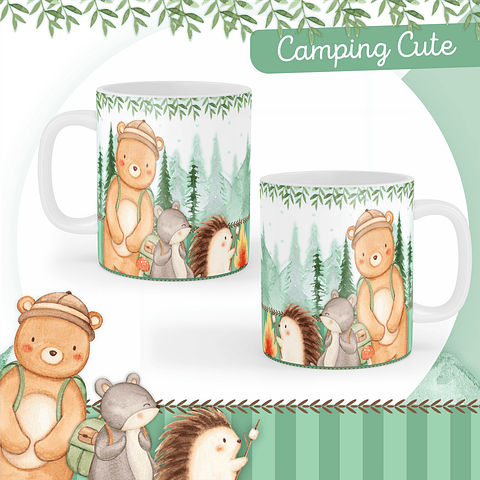 Kit Digital Encadernação Animais Camping Caderneta e Livro do bebê