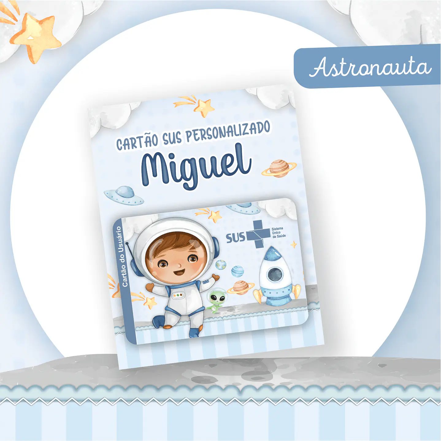 Kit Digital Encadernação Astronauta Caderneta e Livro do bebê 7