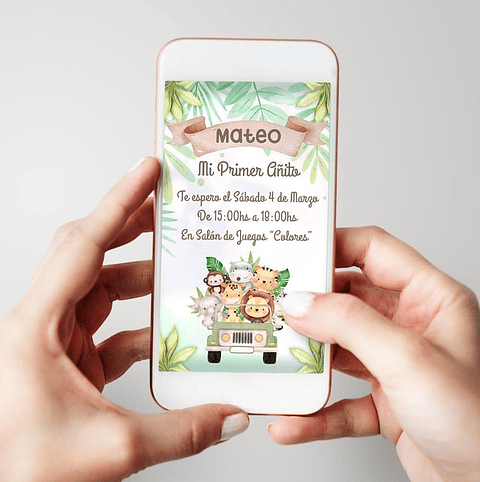 Kit Festa Safari Aquarela Texto editável com Powerpoint 