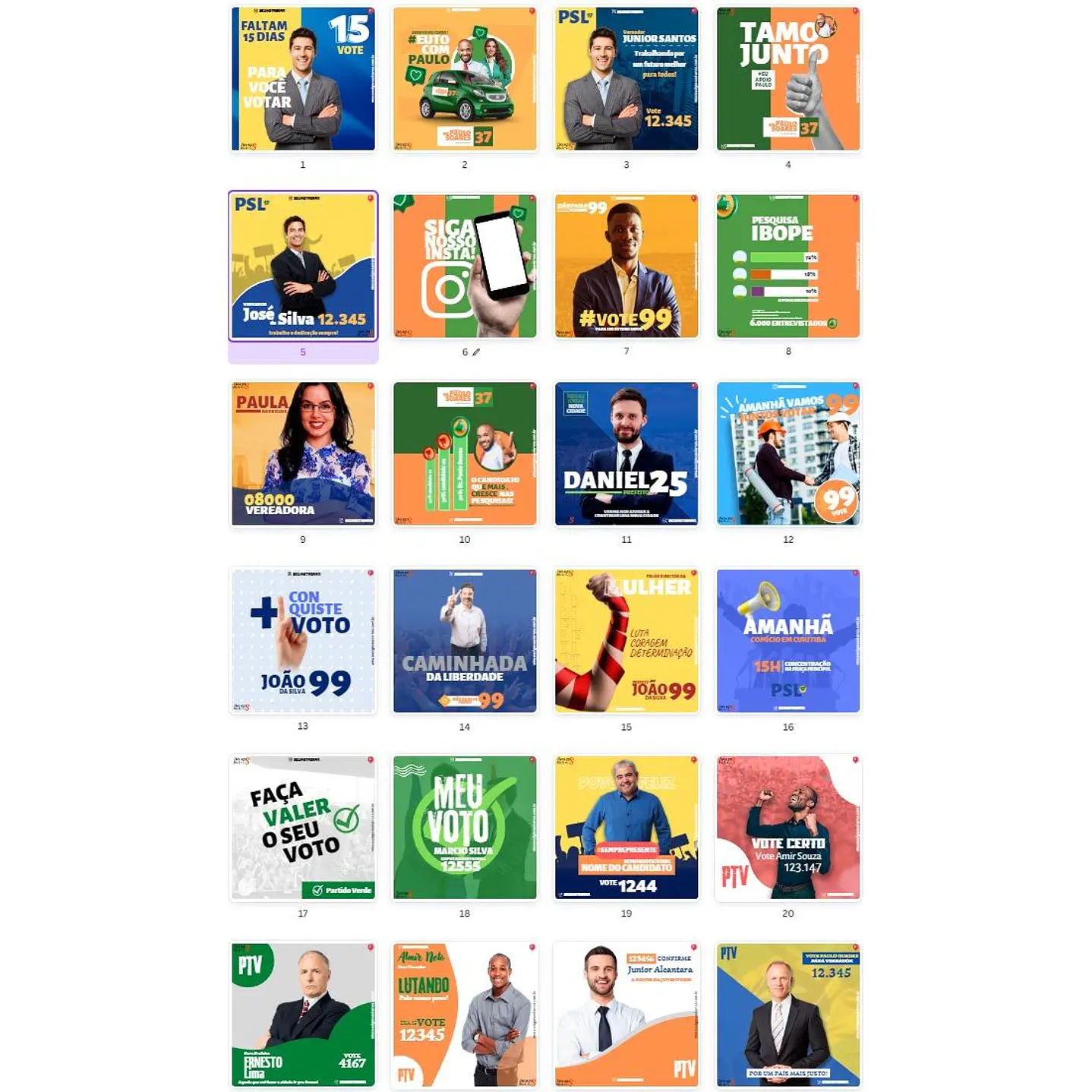 Mega Pack do Candidato Editável - Políticas Eleições 2024 Artes editáveis 5