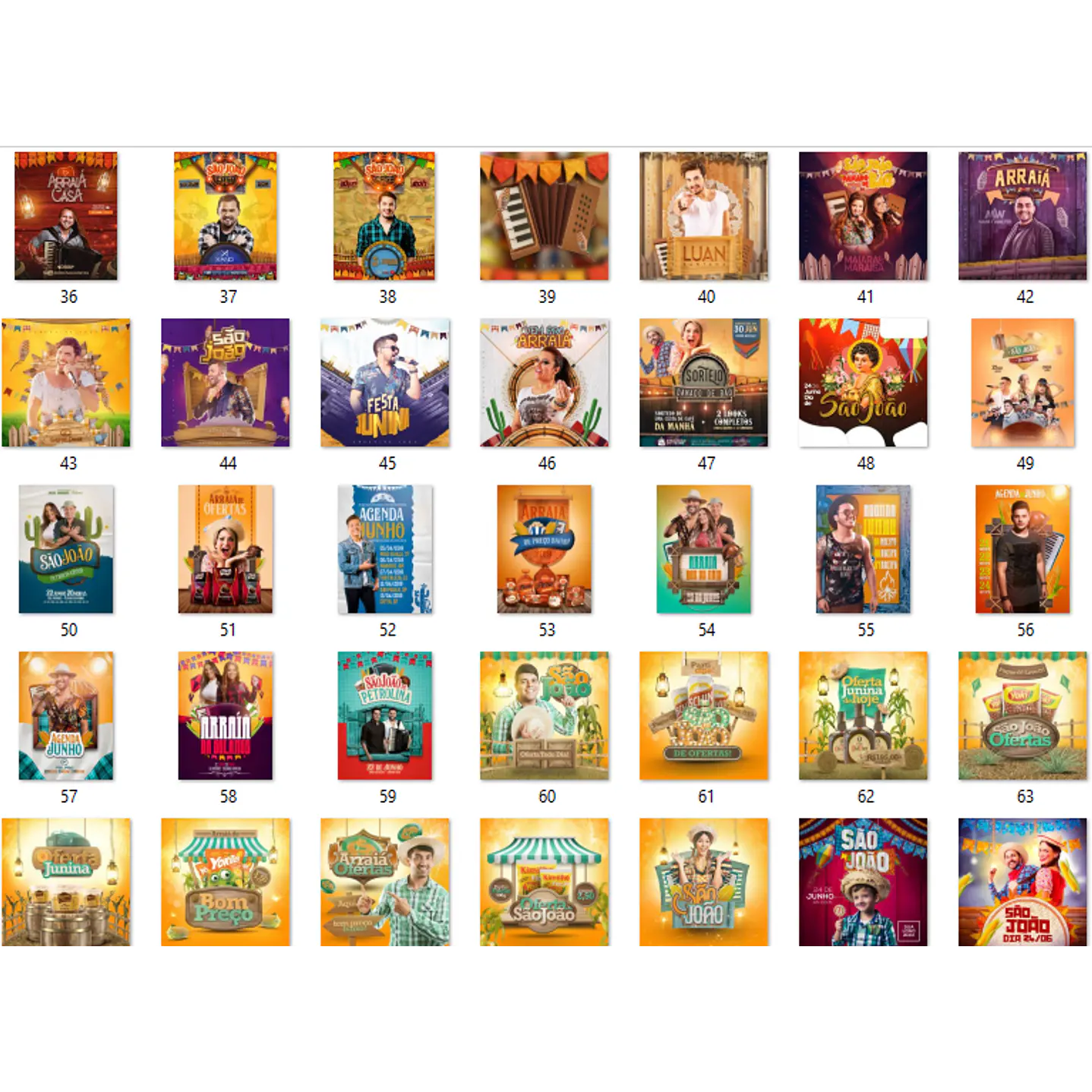 90 Artes Editável Eventos São João PSD Photoshop - Festa Junina  30