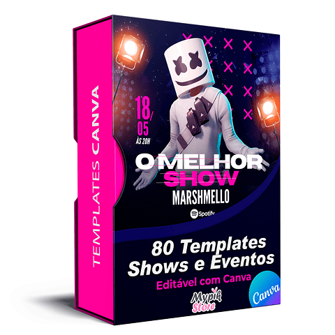 80 Modelos de Artes para Shows e Eventos  - Editável com Canva