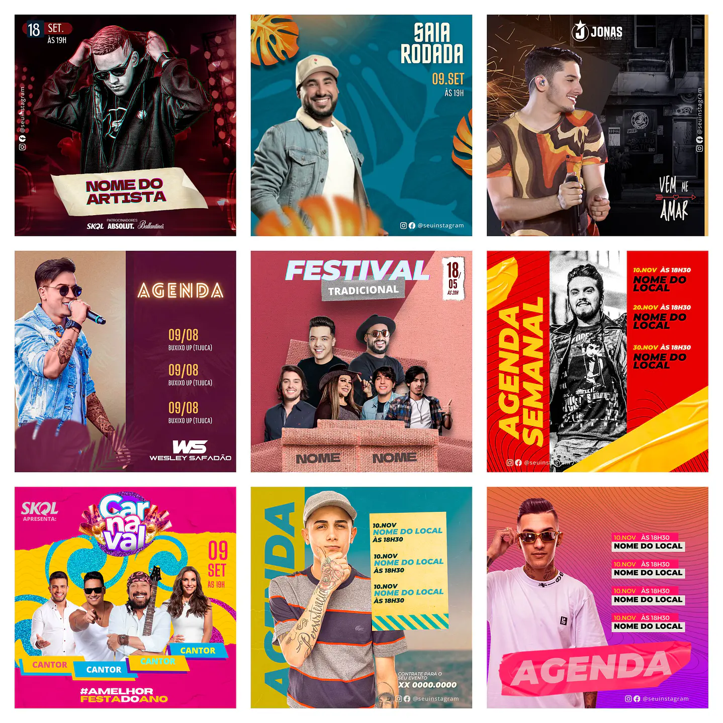 80 Modelos de Artes para Shows e Eventos  - Editável com Canva 3