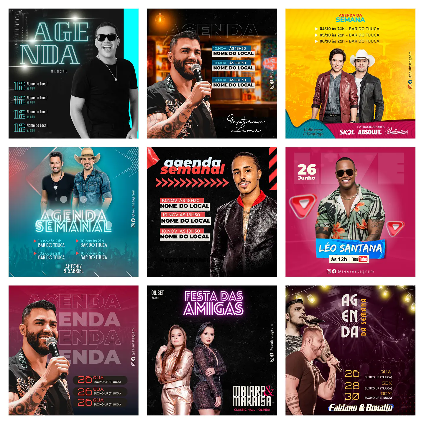 80 Modelos de Artes para Shows e Eventos  - Editável com Canva 4