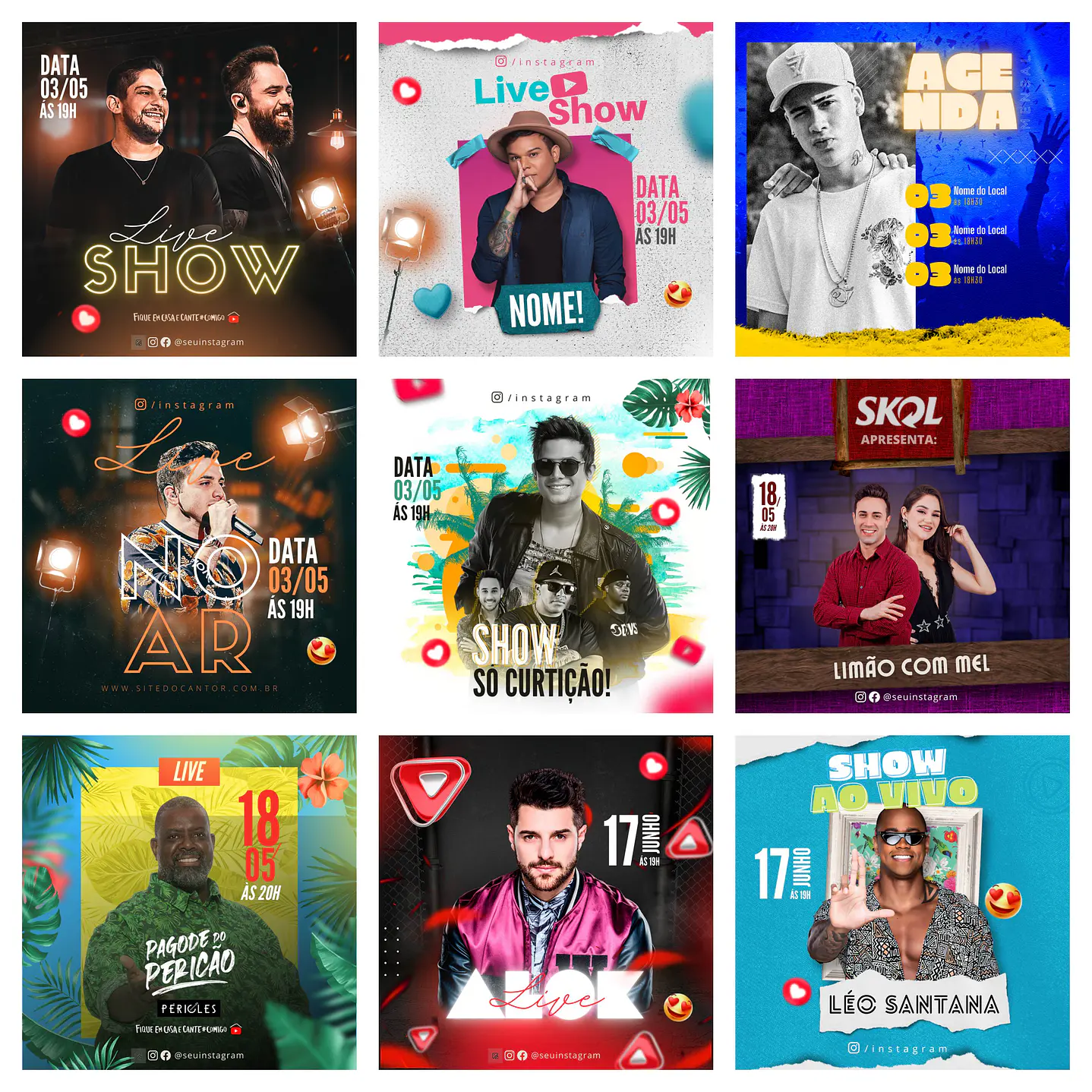 80 Modelos de Artes para Shows e Eventos  - Editável com Canva 5