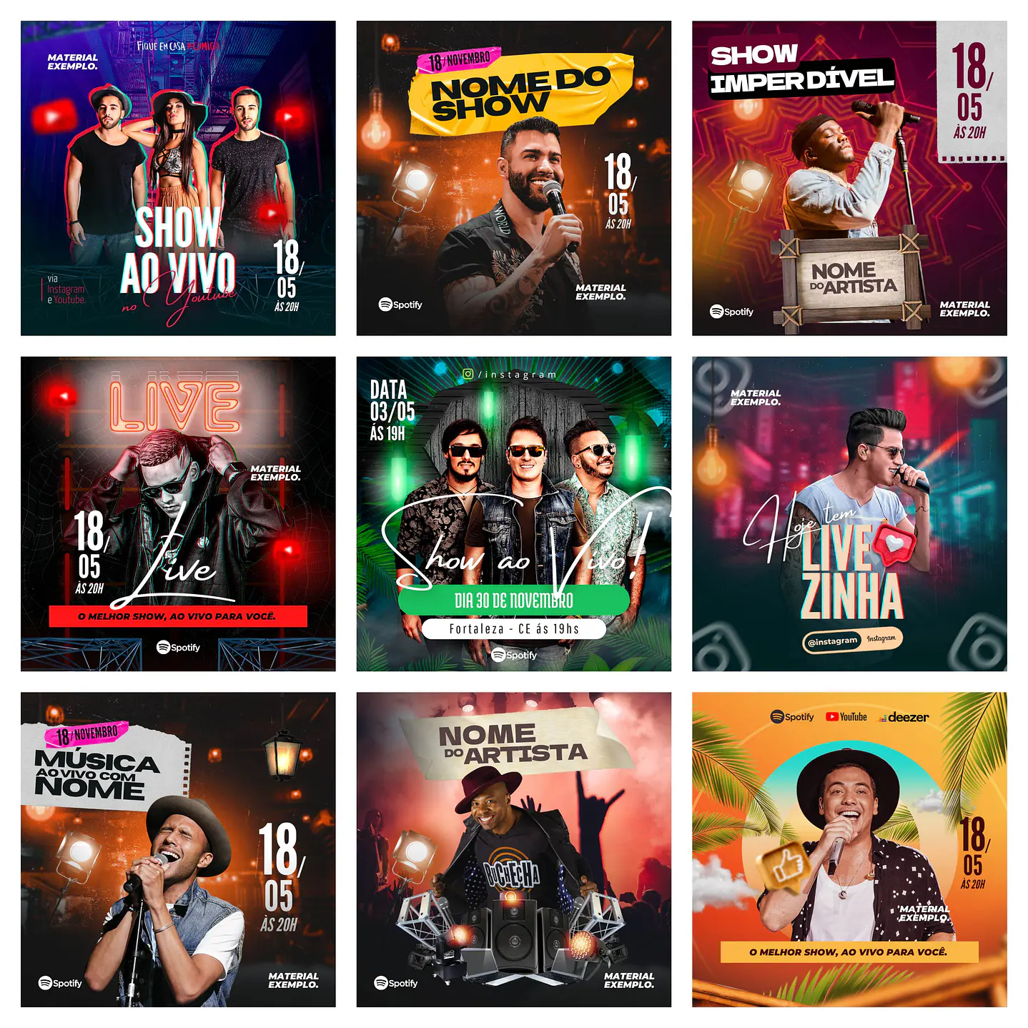 80 Modelos de Artes para Shows e Eventos  - Editável com Canva 6
